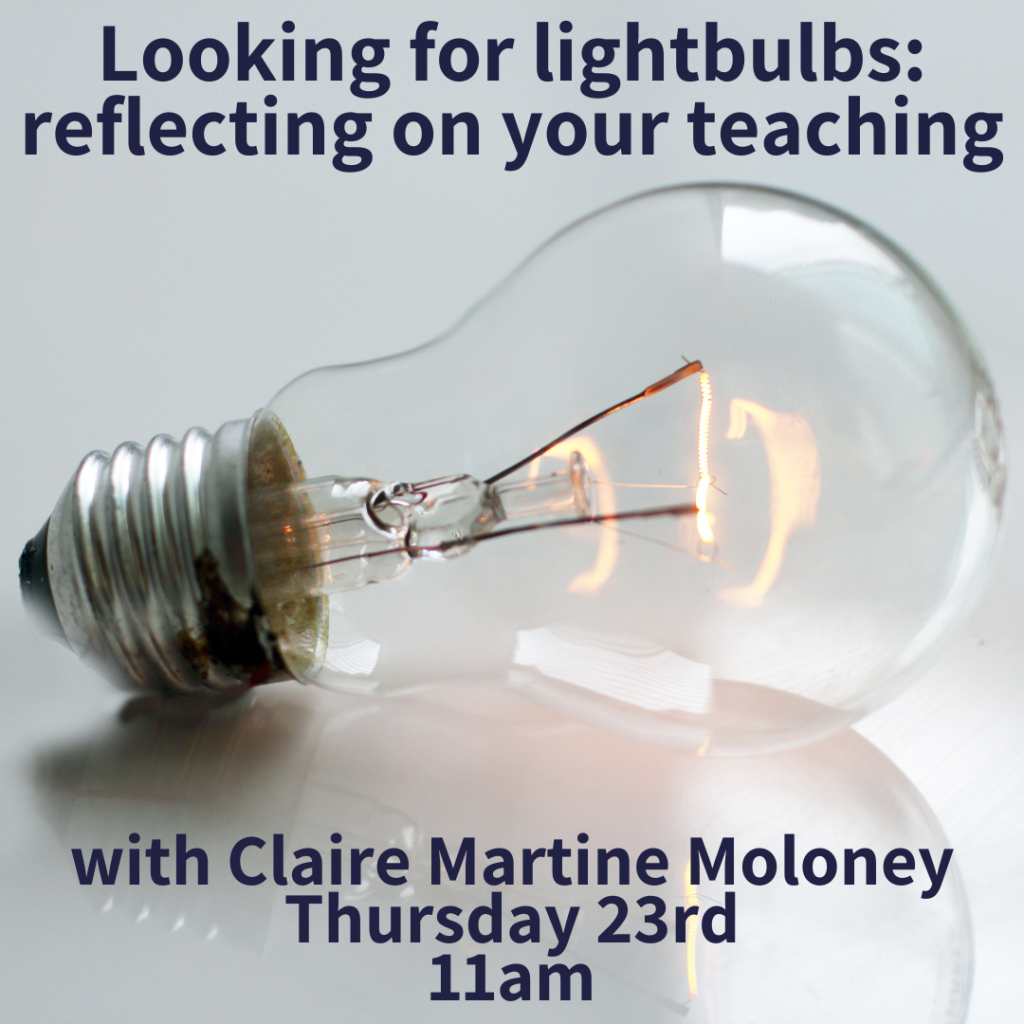 Looking for lightbulbs: reflecting on your teaching - with Claire Martine Moloney (webinar)