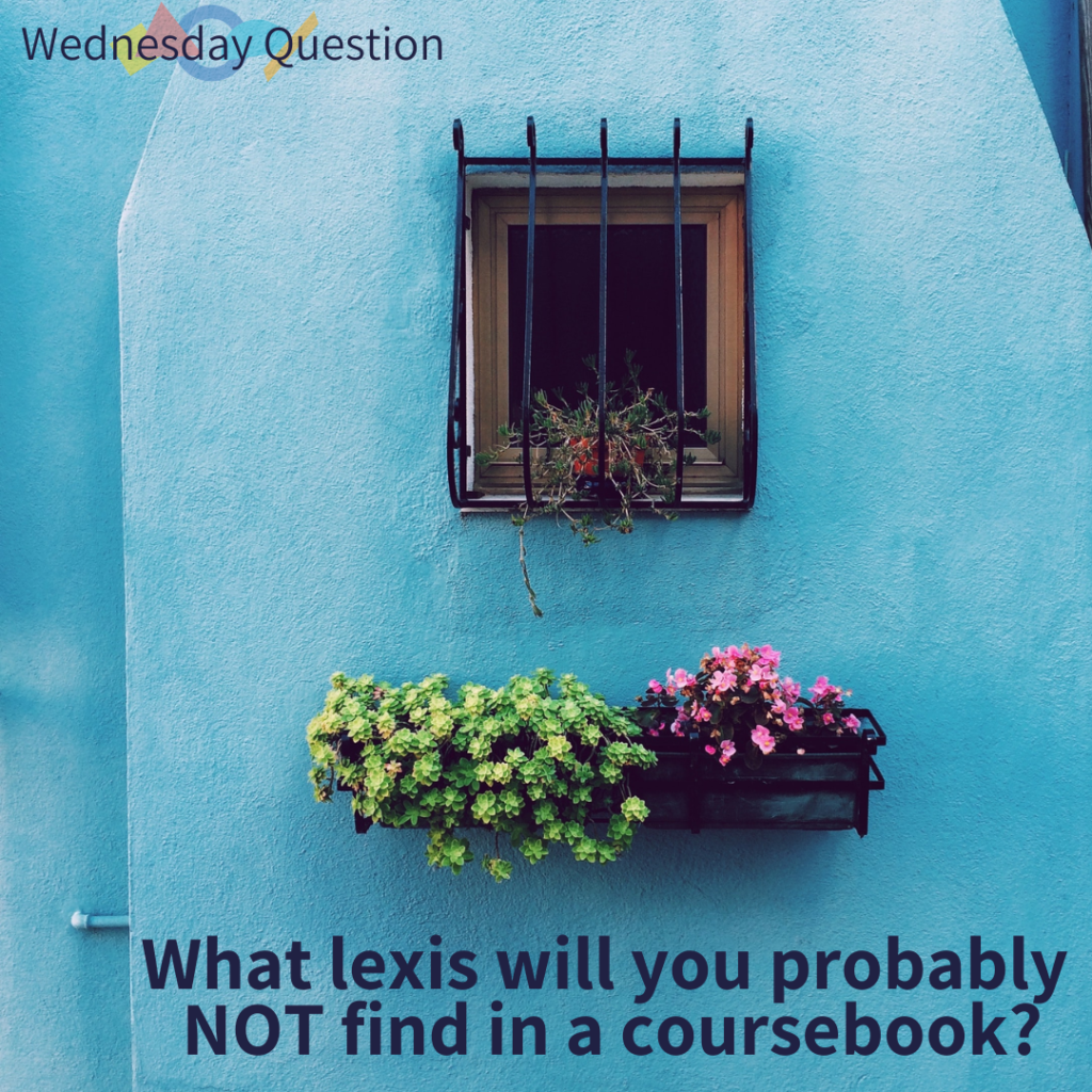 What lexis will you probably NOT find in a coursebook? (Wednesday Question)